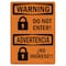 Signmission OSHA Warning Sign, 7" Height, 10" Width, Rigid Plastic, Do Not Enter, Landscape, WS-P-L-12550 OS-WS-P-710-L-12550 - alternate 1